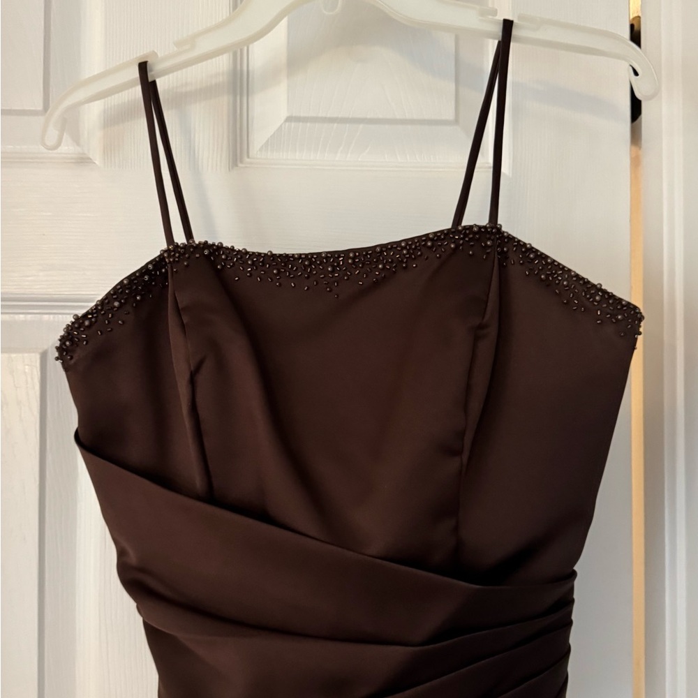 Alfred Angelo Brown Spaghetti Strap Dress